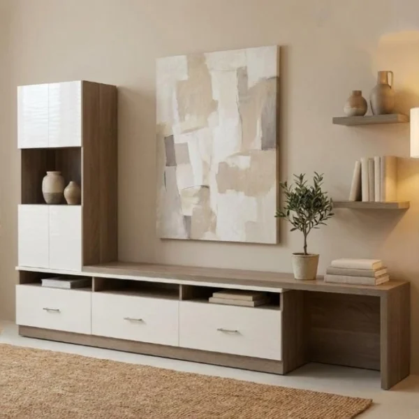 TV white acrylic مكتبه تلفزيون